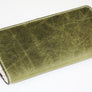 Distressed leather long wallet - 010128