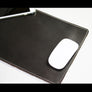 Leather mouse pad - wool herringbone combination