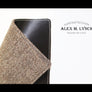 Leather mouse pad - wool herringbone combination