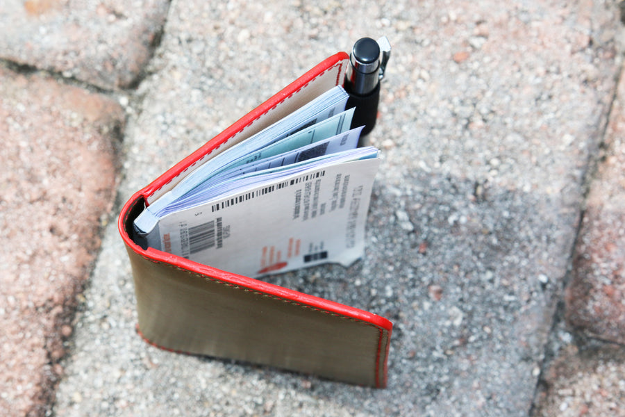 Wickett and Craig Olive checkbook wallet - 010125