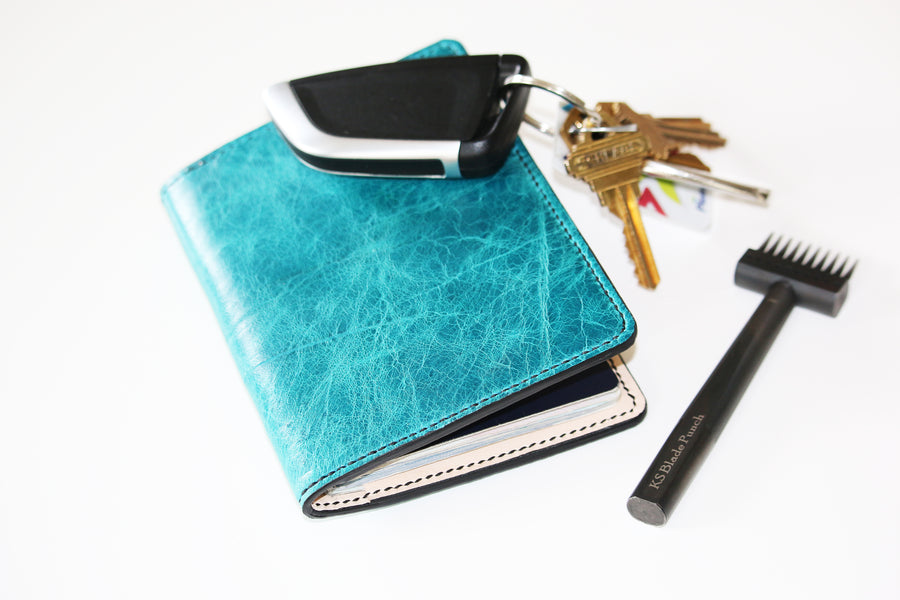 Leather Passport holder - distressed leather - 010126