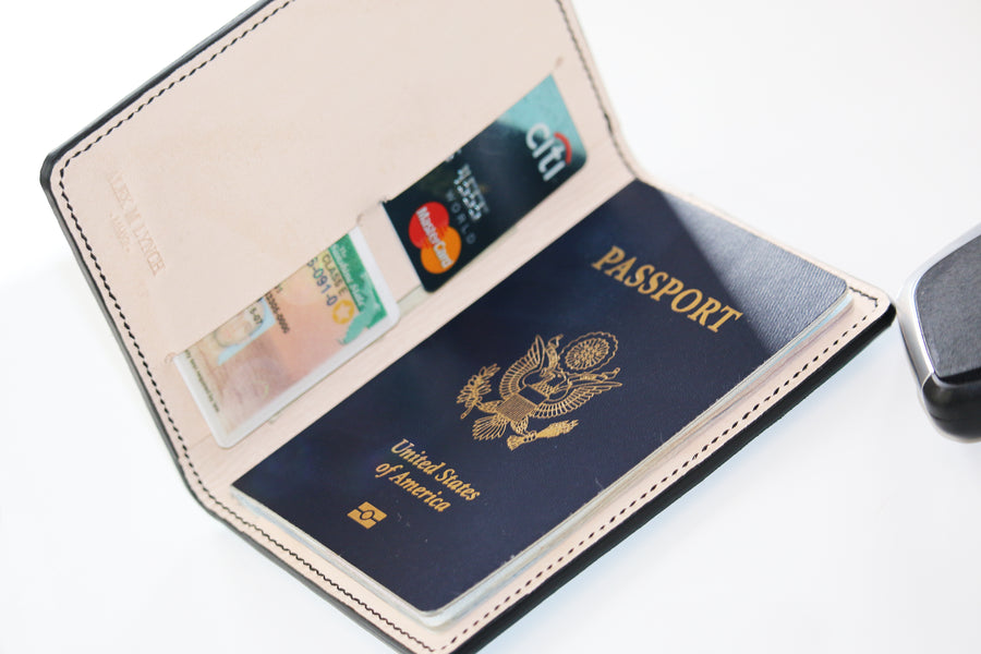 Leather Passport holder - distressed leather - 010126