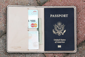 Leather Passport holder - distressed leather - 010126