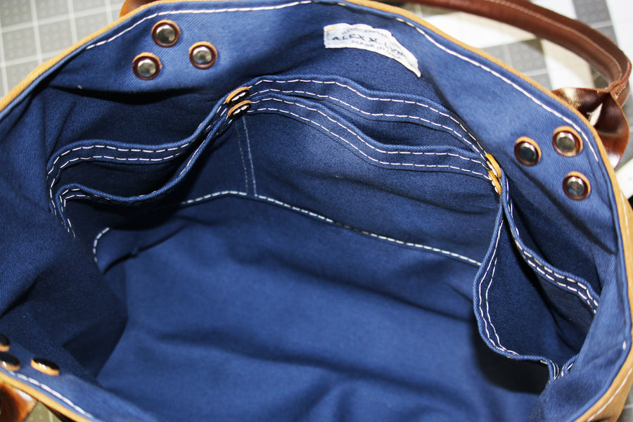 Waxed canvas tote - heavy weight waterproof canvas bag and genuine leather " OLD COUNTRY BAG "
