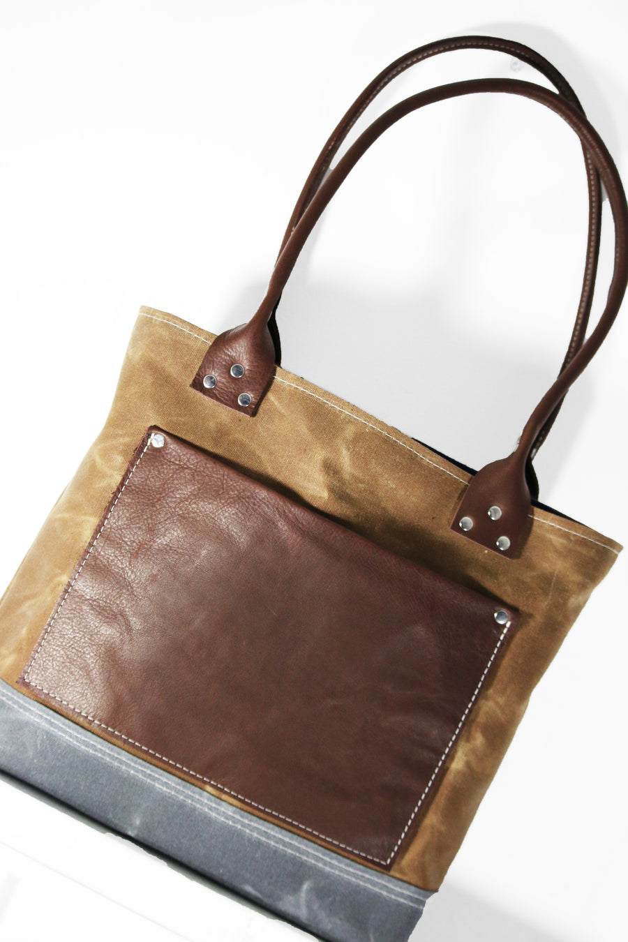 Waxed canvas tote - heavy weight waterproof canvas bag and genuine leather " OLD COUNTRY BAG "