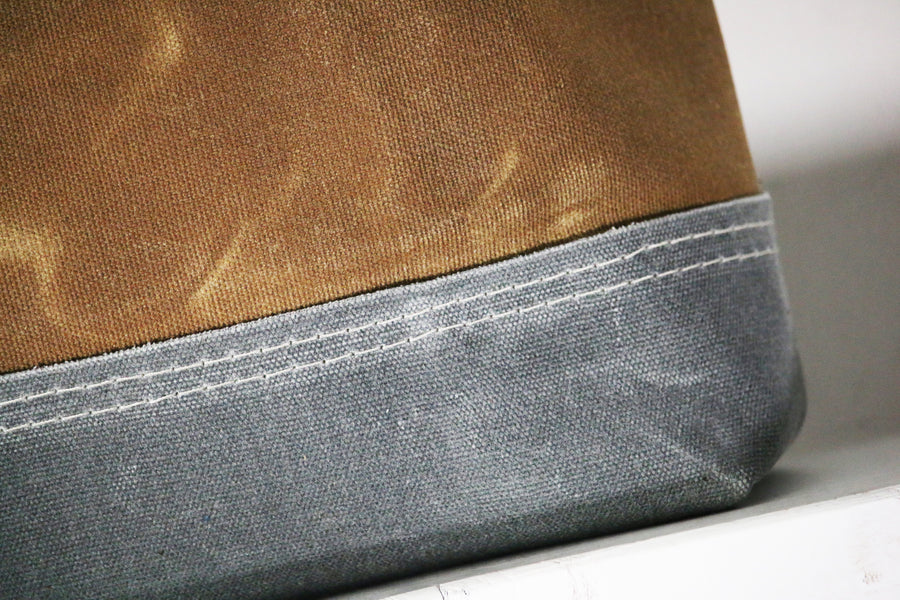 Waxed canvas tote - heavy weight waterproof canvas bag and genuine leather " OLD COUNTRY BAG "