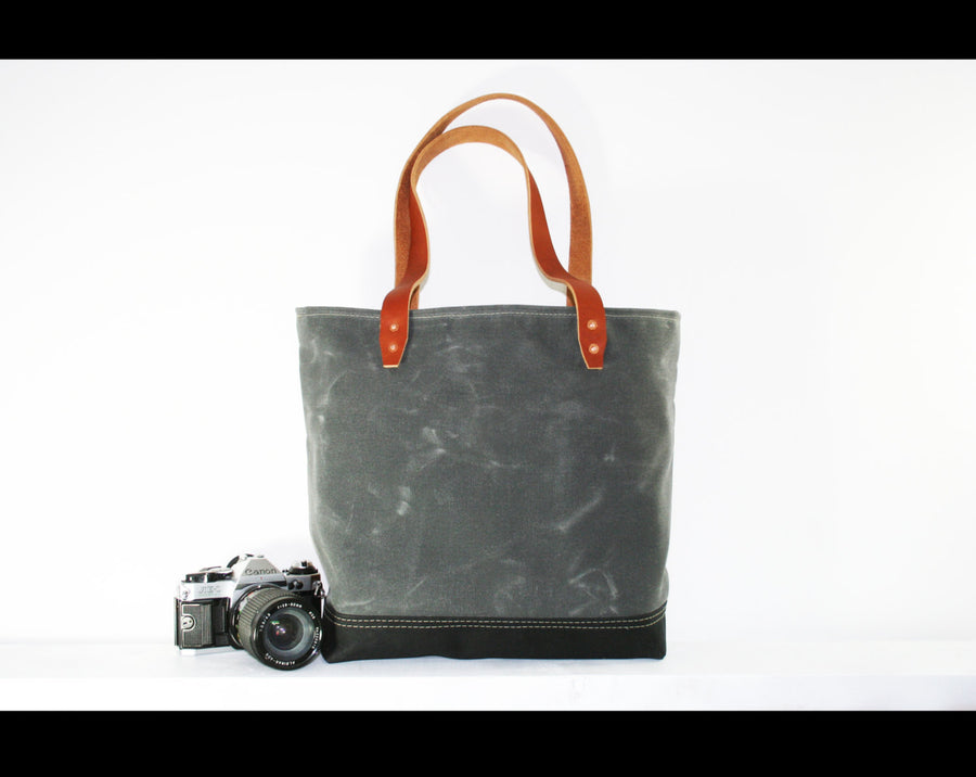 waxed heavy canvas tote bag - made in USA - UTILITY TOTE