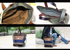 WAXED CANVAS FOLD OVER TOTE #010053