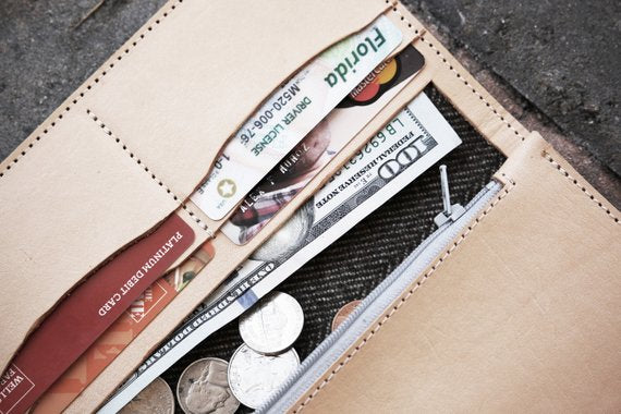 Natural leather wallet - 010109