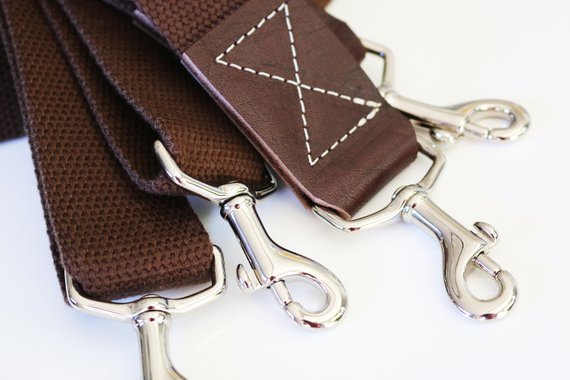 1.50 inch wide - adjustable cotton webbing shoulder strap - Silver hardware
