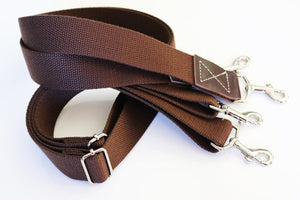 1.50 inch wide - adjustable cotton webbing shoulder strap - Silver hardware