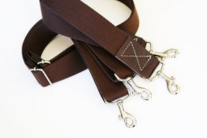 1.50 inch wide - adjustable cotton webbing shoulder strap - Silver hardware