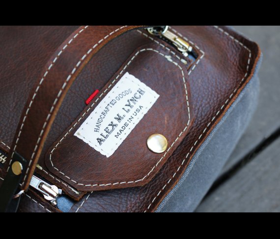 Zippered Oiled Leather Toiletry bag - cosmetic bag - travel bag by AlexMLynch - made in USA