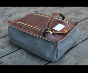 Zippered Oiled Leather Toiletry bag - cosmetic bag - travel bag by AlexMLynch - made in USA