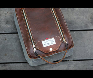Zippered Oiled Leather Toiletry bag - cosmetic bag - travel bag by AlexMLynch - made in USA