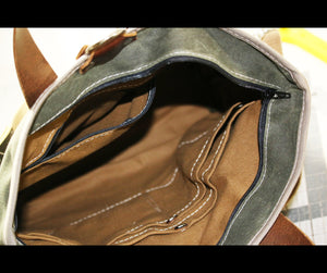 WAXED CANVAS FOLD OVER TOTE #010053