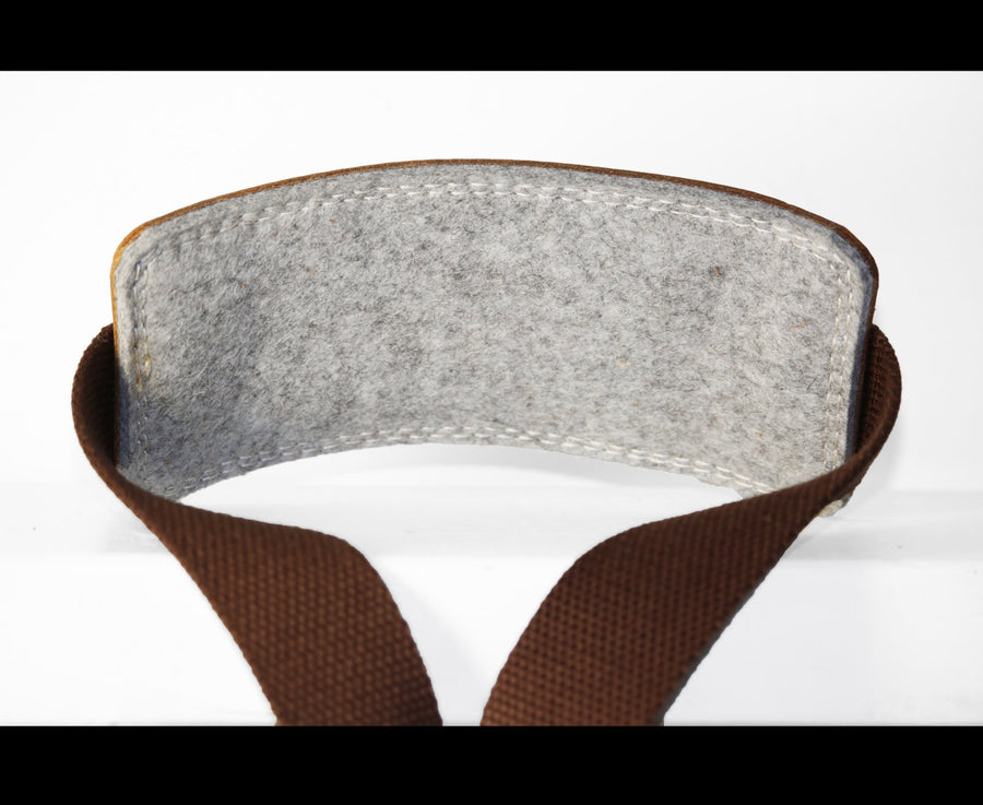LEATHER AND WOOL SHOULDER STRAP PAD