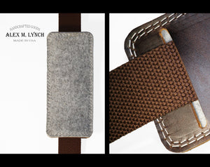 LEATHER AND WOOL SHOULDER STRAP PAD