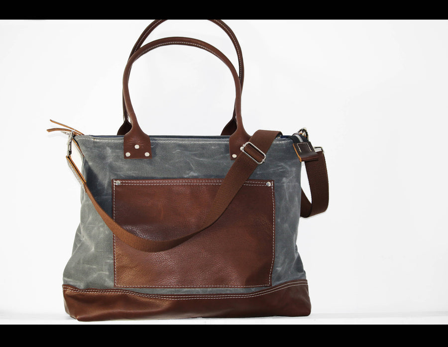 LARGE ZIPPERED TOTE BAG #010057