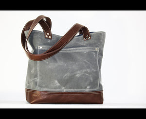 WAXED CANVAS TOTE BAG #010052