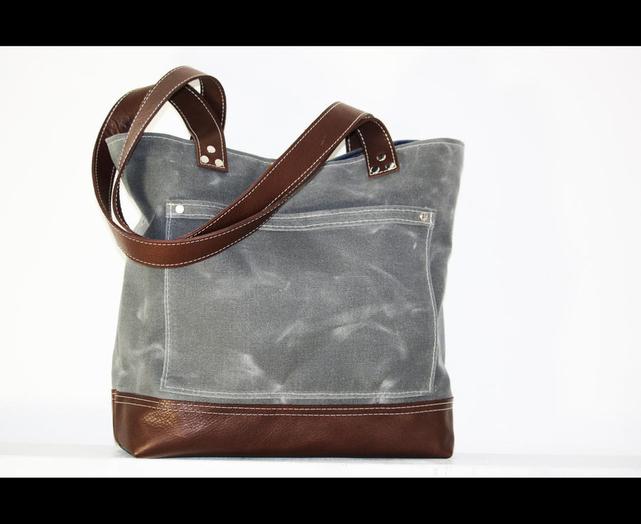 WAXED CANVAS TOTE BAG #010052