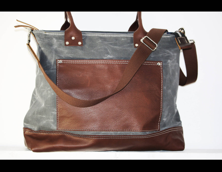 LARGE ZIPPERED TOTE BAG #010057