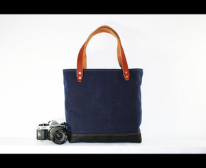 waxed heavy canvas tote bag - made in USA - UTILITY TOTE