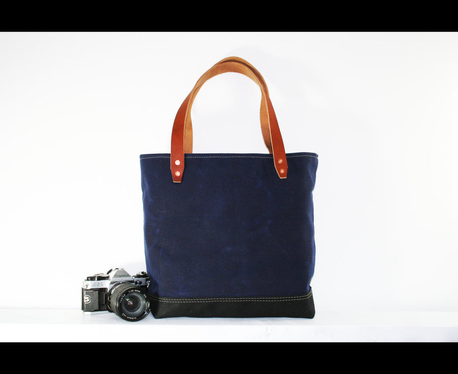 waxed heavy canvas tote bag - made in USA - UTILITY TOTE